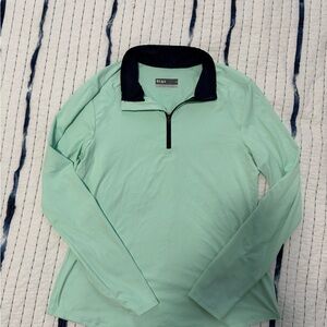 Lija Light Green Pullover with Black Collar
